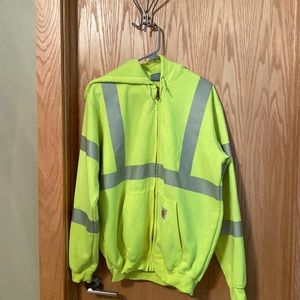 Carhartt Mens High Visibility zip up Sweatshirt, very good condition